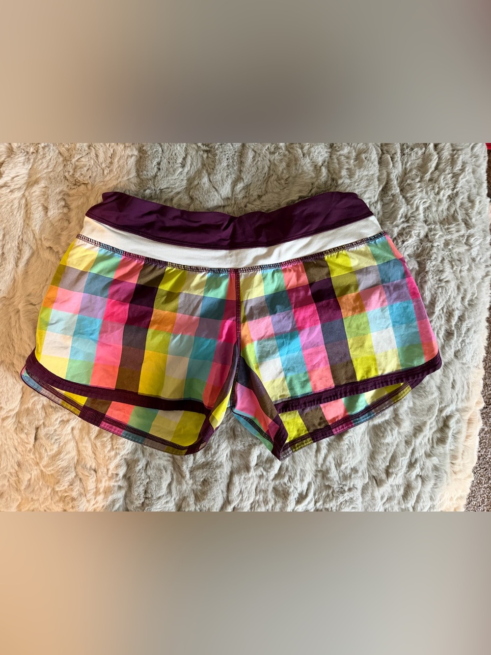 lululemon athletica Vintage Multicolor Plaid Athletic Shorts